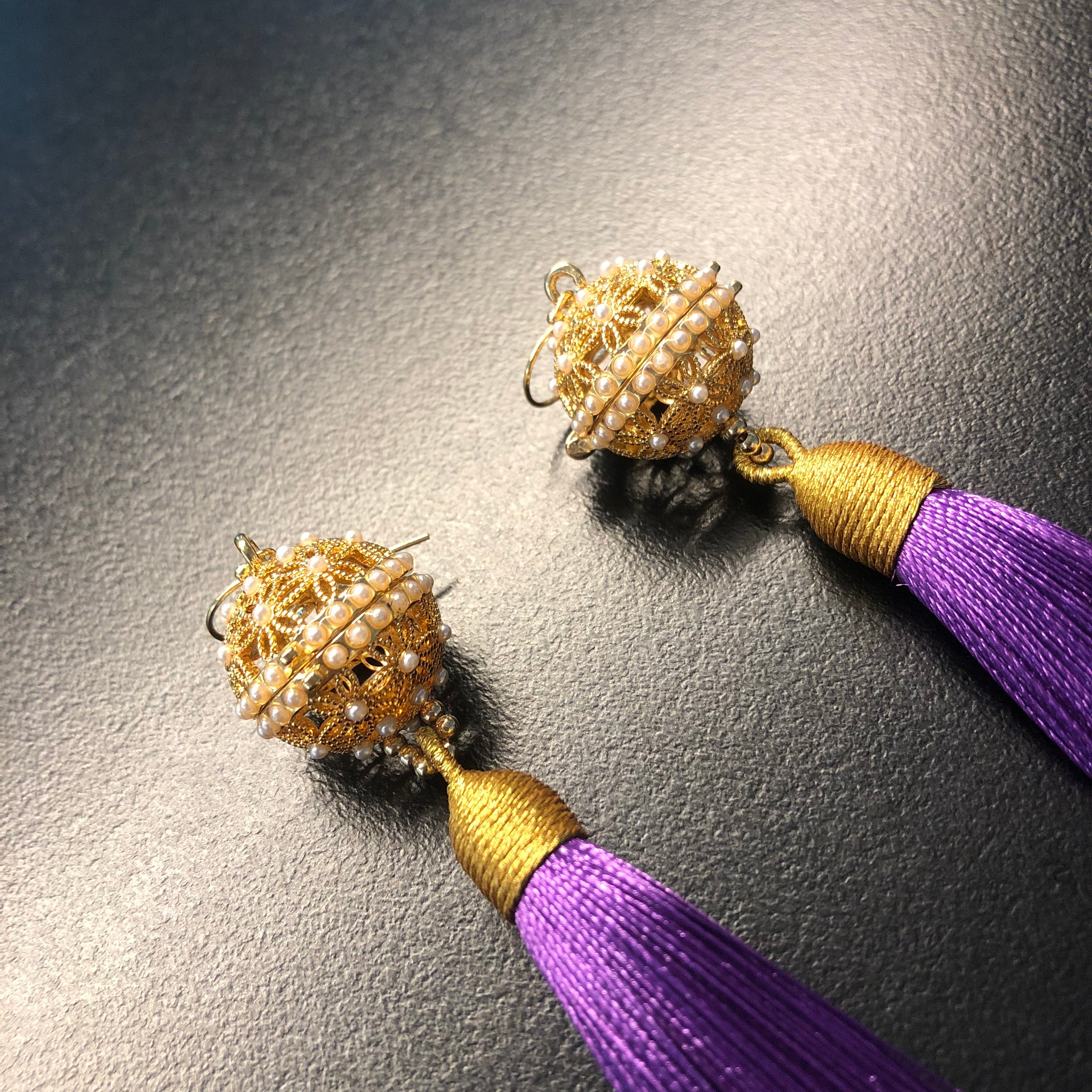 LUNA SET - Black / Purple - Earrings & Necklace